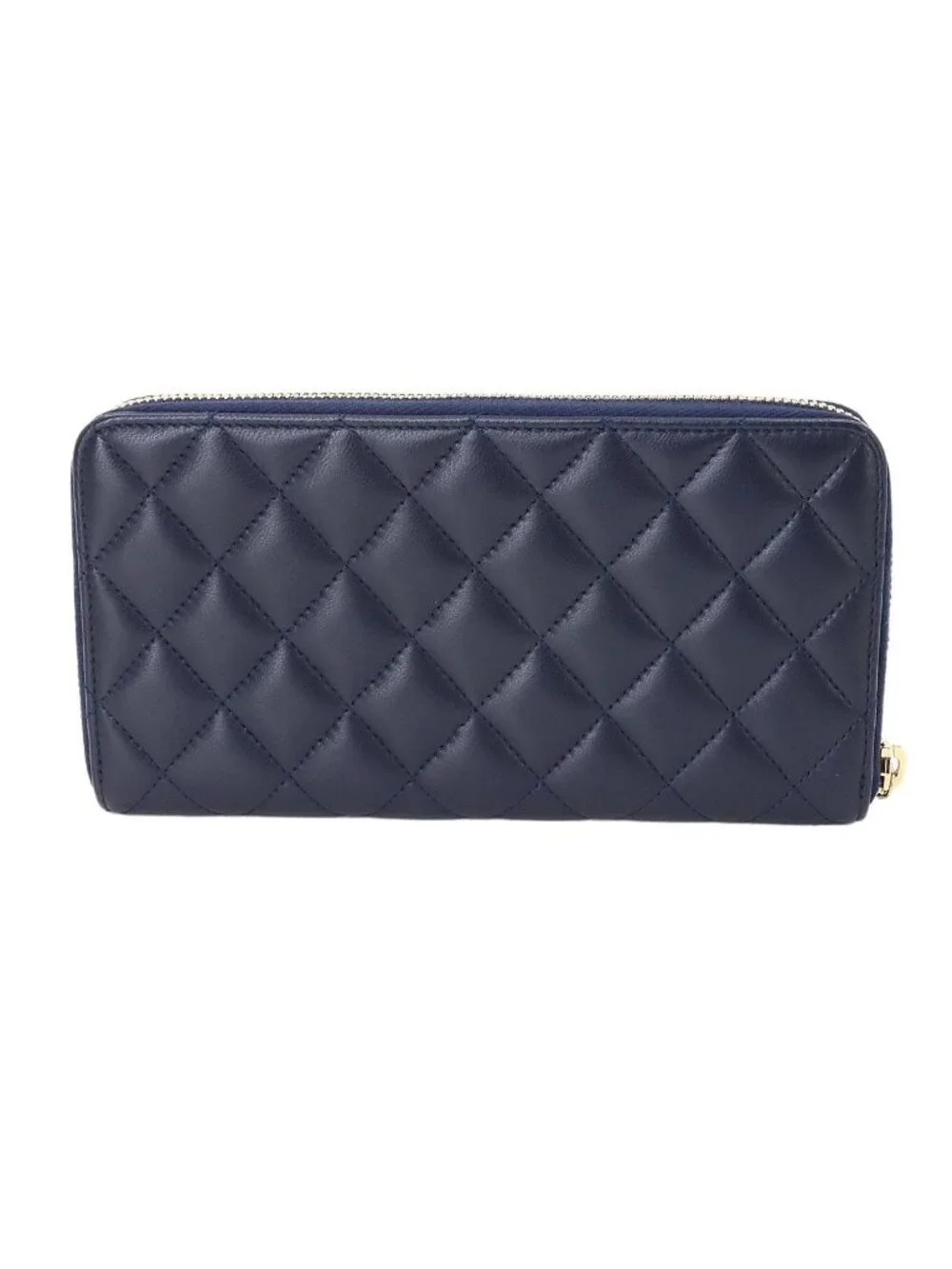 Chanel Quilted Classic Long Zip Wallet Zip Around Lambskin